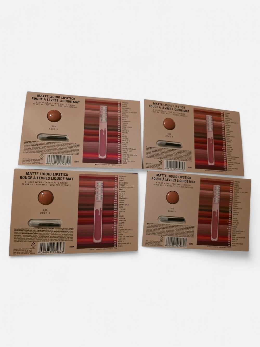 Matte Liquid Lipstick Sample Cards - 4pcs KOKO K